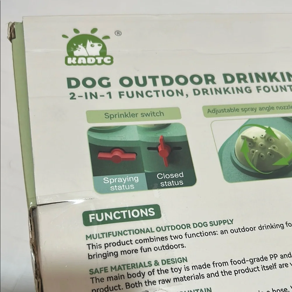 KADTC Dog outdoor drinking fountain 2-in-1 function,drinking fountain &sprinkler